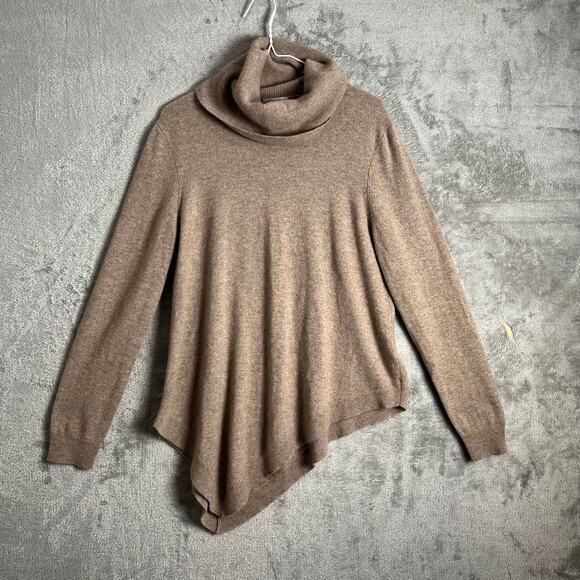 Garnet Hill Sweaters - Garnet Hill Cashmere Cowl Neck Sweater Asymmetric Soft Knit Minimalist Large